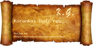 Koronkai György névjegykártya