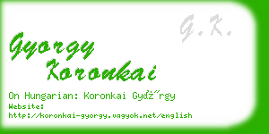 gyorgy koronkai business card